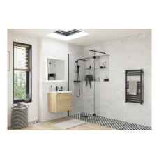 Black Wetroom Glass Shower Panels Clear Glass